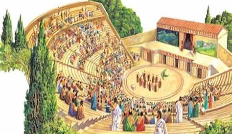 Teatro en la antigua Grecia, la ilustración de la historia ilustrada