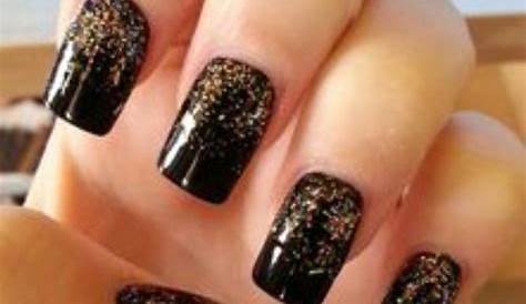 Nail Art Hitam Glitter