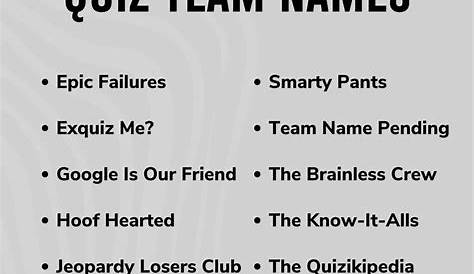 The Funniest Trivia Team Names Ever | Trivia team names funny, Team