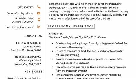 Nanny And Babysitting Resume Template Sample Tips For Writing Caregiver