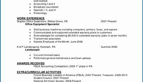 National Honor Scoeity Skills And Achievement Resume Format Society