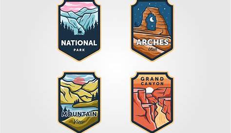 NATIONAL PARK STAMP ICONS | Graphic design logo, National parks, Logo