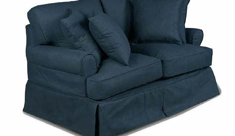 Lifestyle Solutions + Lorelei Loveseat in Navy Blue Fabric
