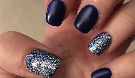 Navy Glitter Nails & Navy Shoes: Sparkling Contrast