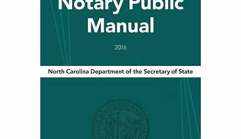Nc Notary Public Manual