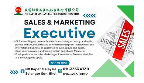 Career Opportunities for Sales & Marketing Executives for ND Paper