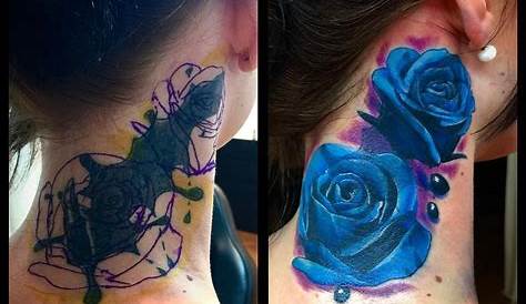 Cover-Up ~ Neck Neck Tattoo Cover Up, Rose Neck Tattoo, Rose Flower