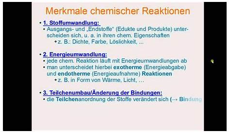 Chemische Reaktion • Merkmale, Redoxreaktionen · [mit Video]