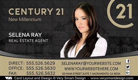 Century 21 Real Estate Business Cards with New C21 Logo Agents 5A Gold
