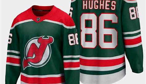 Men's New Jersey Devils Jack Hughes adidas Red Home Authentic Player Jersey