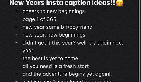 New Year's Instagram Captions