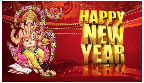 New Year Greeting Cards With Hindu Gods