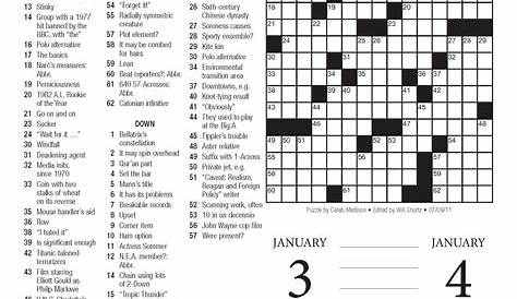 New York Times, Friday, April 26, 2019 Crossword Puzzle Answer Clues