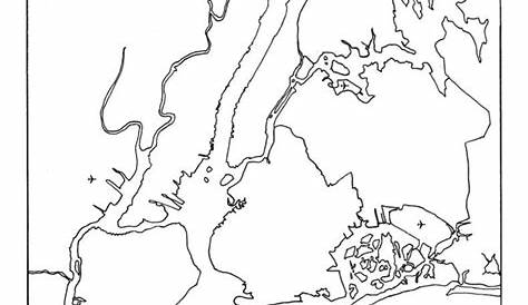 New York City blank map Blank map of New York City (New York USA)