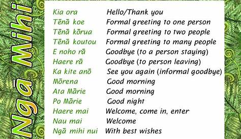 Whaikoreo Maori Speech Instructions