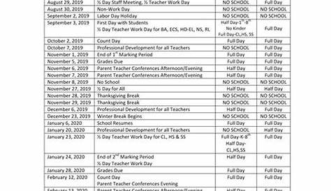 Niles City Schools Calendar