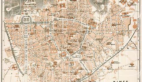 Ville de Nimes, PH024025-B. Cliché édité d'une carte ancienne