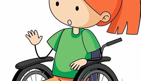Doodle cartoon character of a girl sitting on a wheelchair 2687393