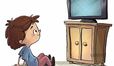 Ilustración de vector de niño viendo televisión | Descargar Vectores