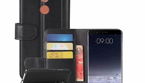 Leather Wallet Case for Nokia 8.1 (Black)