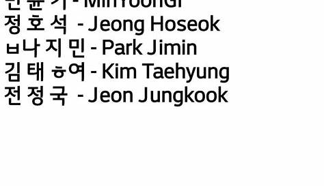 Bts Members Korean Name - Luv Kpop