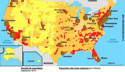 Evolution de la population aux Etats-Unis 1980-1990