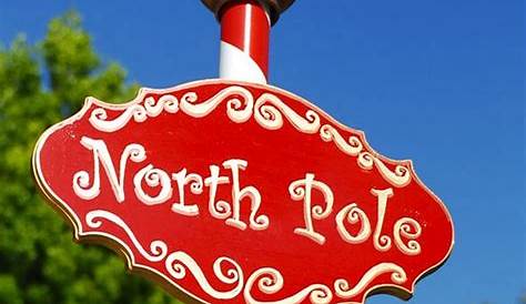 The North Pole Vintage Christmas Metal Sign 28" x 9" PSB104