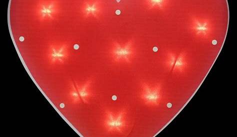 Northlight Lighted Red Heart Valentine's Day Window Silhouette Decoration 13" Shimmering