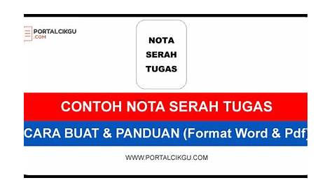 Contoh Nota Serah Tugas Guru Prasekolah - Contoh Surat