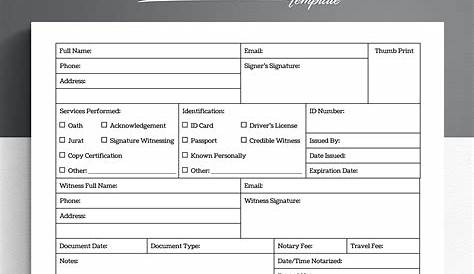 Notary Journal Template Pdf Free