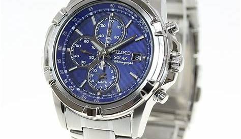Seiko Mens Chronograph Solar Powered Watch with Textile Strap SSC295P1