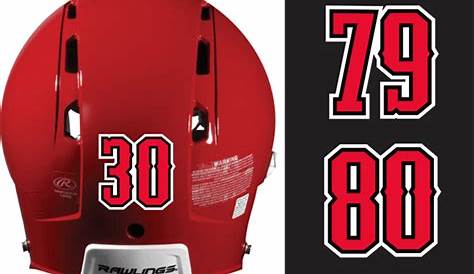 Full Size Helmet Number Decals for Oakland Raiders Helmets - set of 20