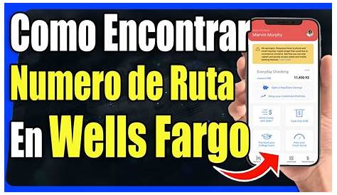 Números de cuenta y de ruta correspondientes a sus cuentas de Wells Fargo