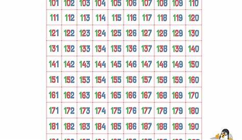 20+ Última Tabla De Numeros Del 100 Al 200 Para Imprimir - Alyshia