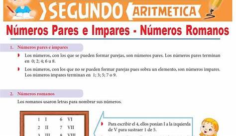 Ficha de Números Pares e Impares para Segundo Grado de Primaria