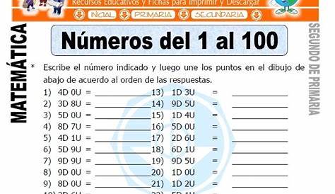 "Cuadernillo de ejercicios con la tabla del 100" (Matemáticas de 1º de Primaria) | Actividades