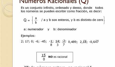 Números racionales no enteros: concepto y ejemplos - UDOE