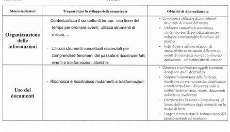 Programmazione didattica annuale di storia per la classe terza della