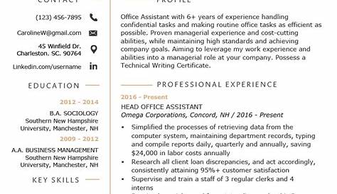 Office Assistant - Resume Samples and Templates | VisualCV