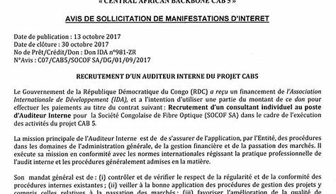 fiche de poste auditeur externe