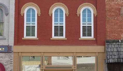 Old Storefront Windows Antique Shop Downtown Window Stock Photo