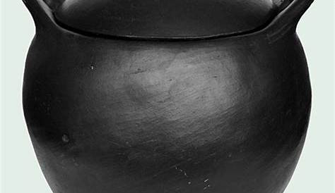 Barro Negro Oaxaqueño - Bella Olla Cántaro Grabado De Flor. - $ 340.00