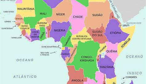 Mapa de África + Mapas individuais dos 54 Países