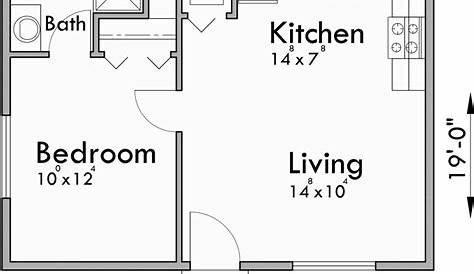 Simple Two Bedroom House Plans With Dimension - Cadbull