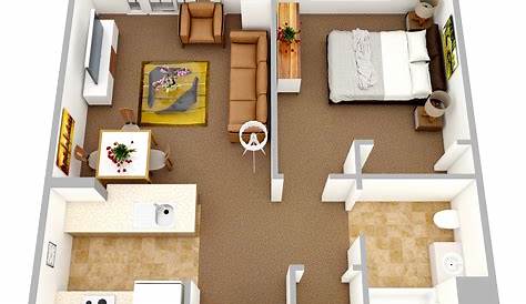 one bedroom house plans 3d - חיפוש ב-Google | One bedroom house plans