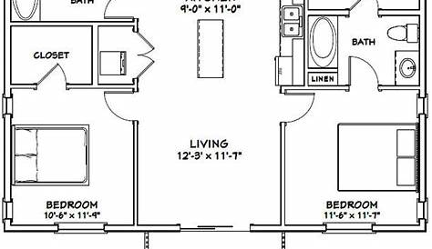 Traditional House Plan - 2 Bedrooms, 1 Bath, 780 Sq Ft Plan 41-120