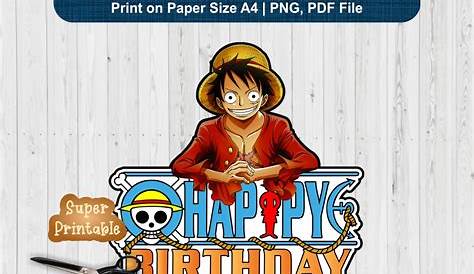 One Piece Anime Cake Topper Printable - April Gillis Bruidstaart