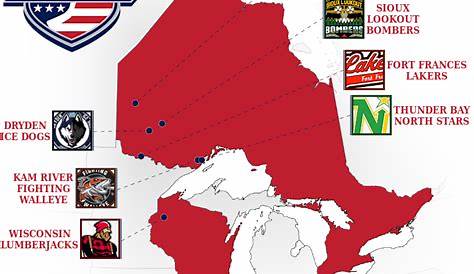 Map of the AAA teams in the GTHLGreater Toronto Hockey League (Minor