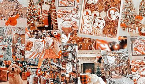Orange Christmas Aesthetic Wallpaper