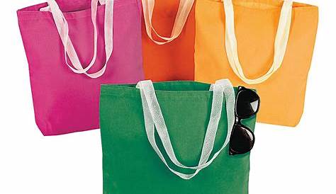 Large Bright Color Canvas Tote Bags | Oriental Trading | Functional